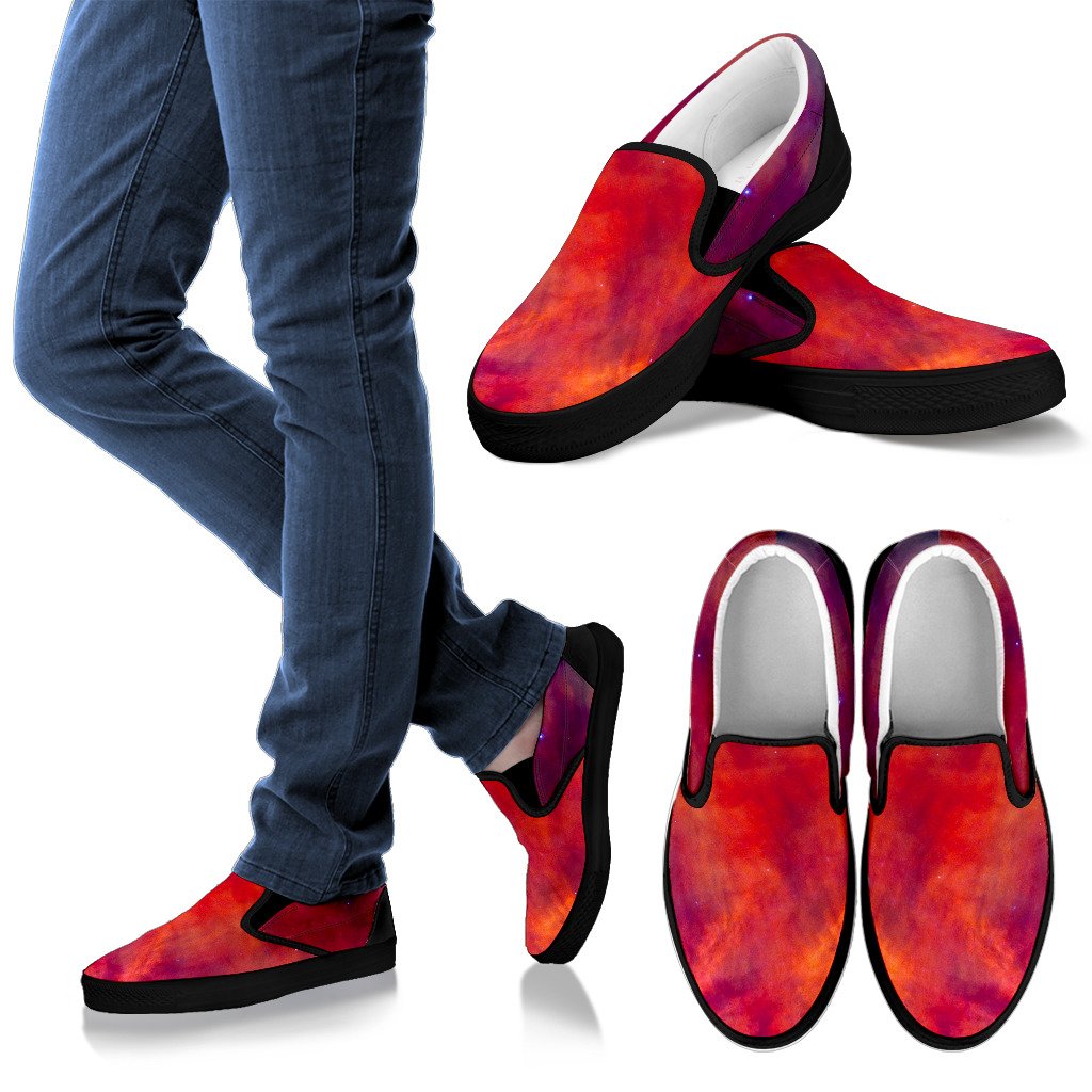 Abstract Nebula Cloud Galaxy Space Print Men’S Slip On Shoes