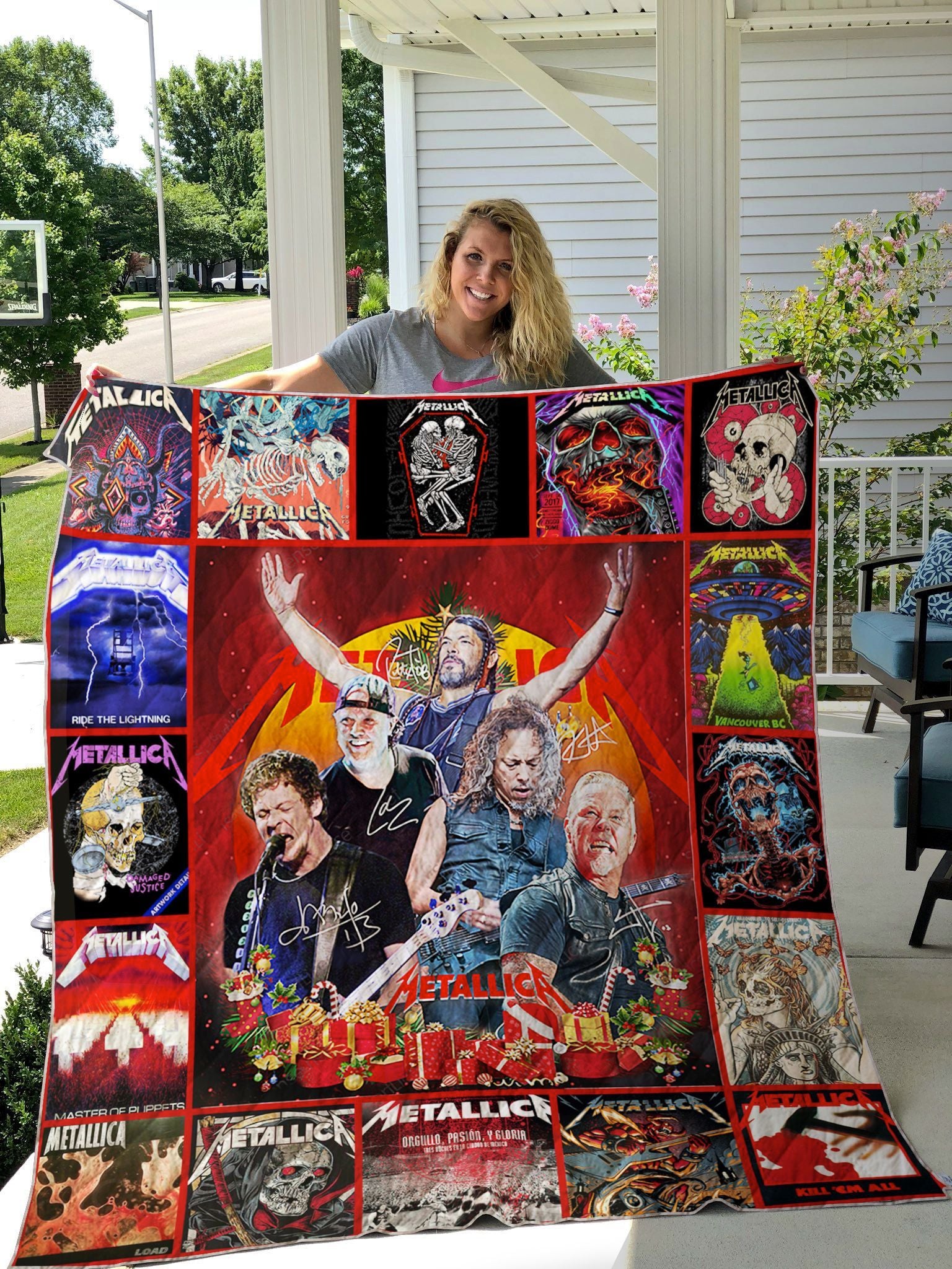 H X Amp 8211 Metallica Band Christmas Quilt Blanket