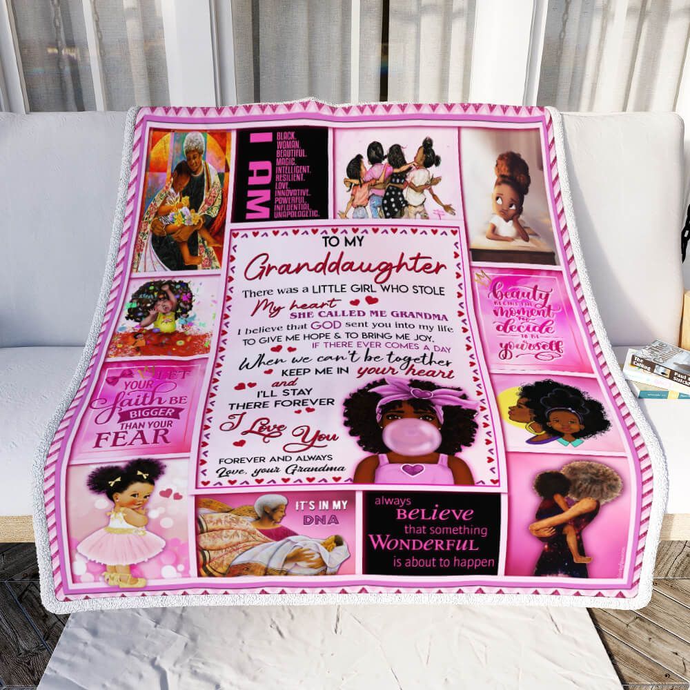 To My Granddaughter,There Was A Little Girl Who Stole My Heart, Love Grandma, Black Woman Sofa Throw Blanket