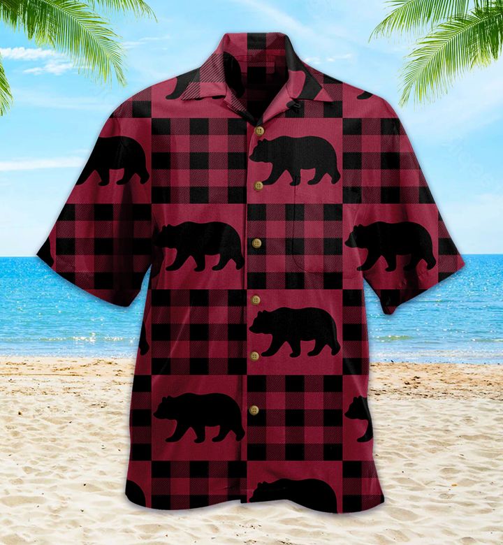 Black Bear Retreat Red Hawaii Shirt Ha1034