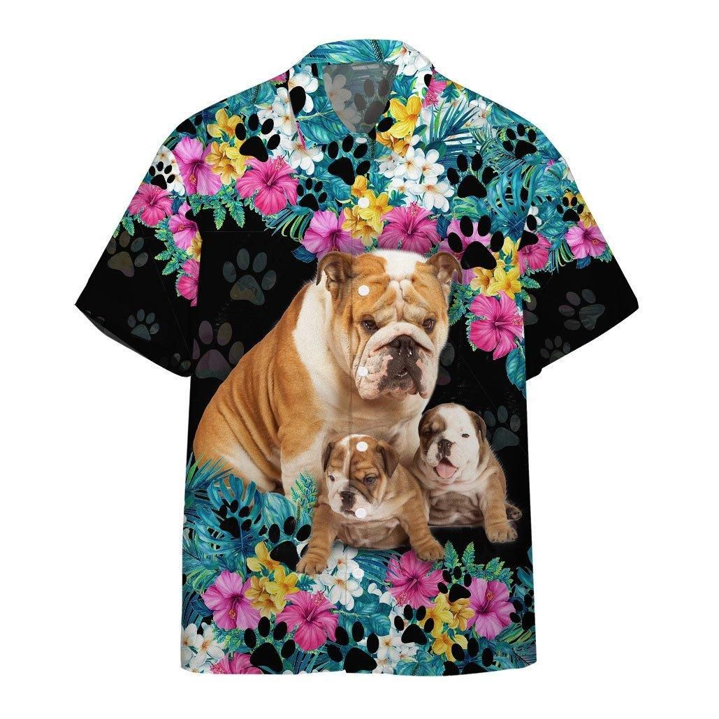 3D Bulldog Mother Day Aloha Hawaiian Shirt Colorful Short Sleeve Summer Beach Casual Shirt For Men And Women