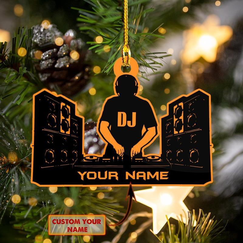 Personalized Dj Disc Jockey Custom Shaped Ornament