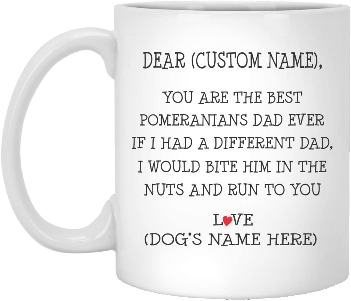 Pomeranians Gifts For Men, Best Pomeranians Dad Ever, Personalized Pomeranians Mug, Pomeranians Dad Mug, Gifts For Father Day