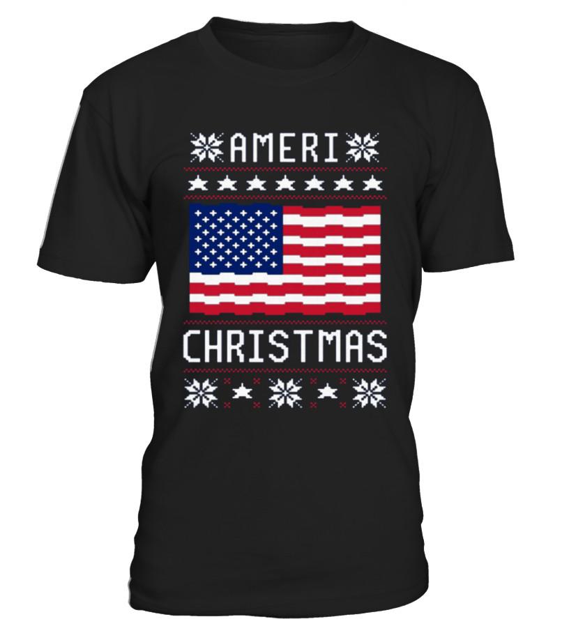 AMERI’ CHRISTMAS UGLY SWEATER T SHIRT T shirts C-F9BME