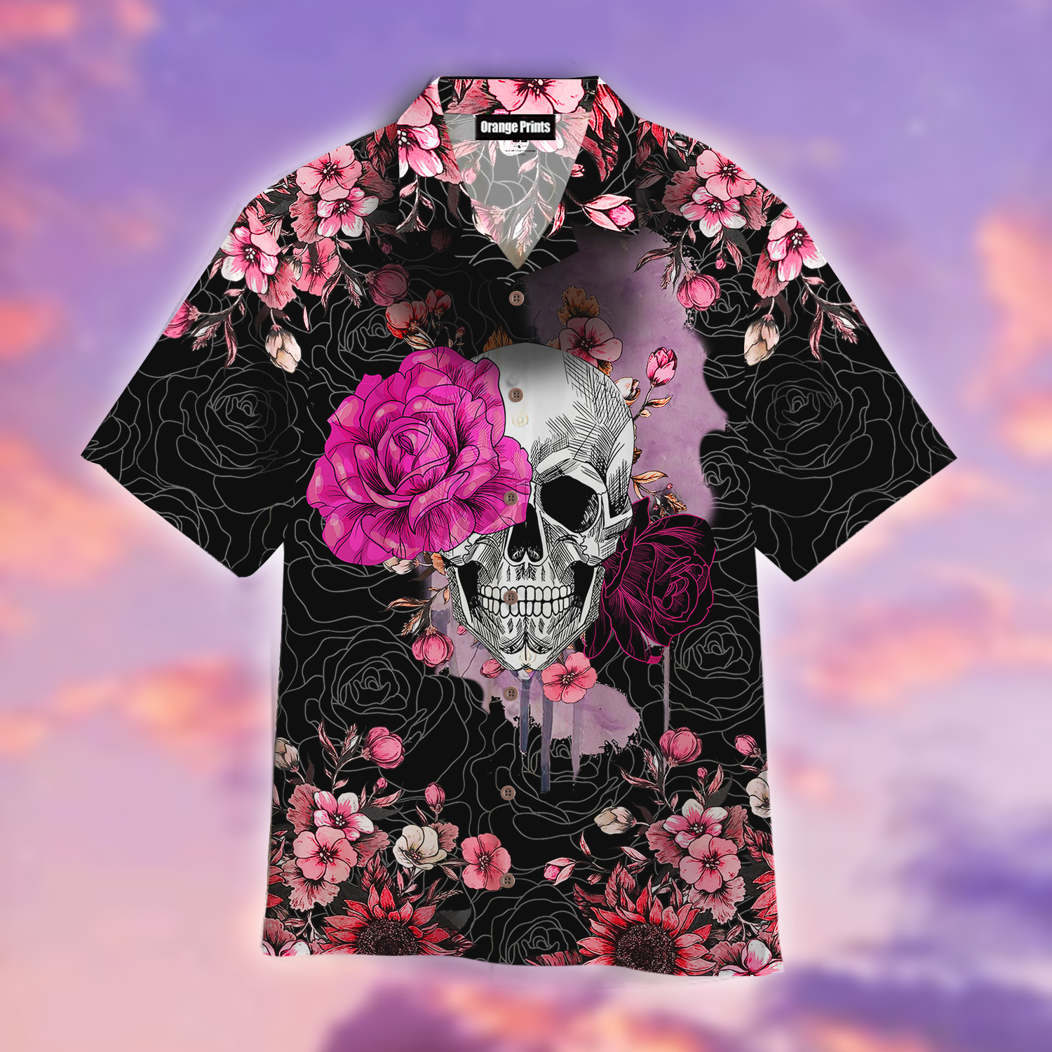 Skull Rose Flower Hawaii Shirt For Men Women Adult Ha74240