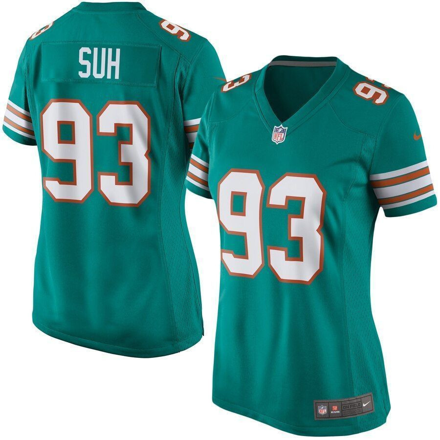 Ndamukong Suh Miami Dolphins Woalternate Game Aqua 3D Jersey