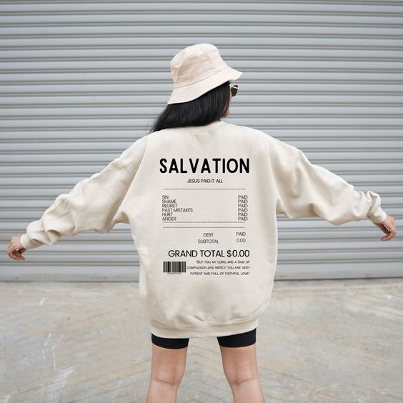 Salvation Sweatshirt Christian Merch Christian Crewneck Trust in the Lord Faith based Shirt Worship Shirt Jesus is King Christian Clothes