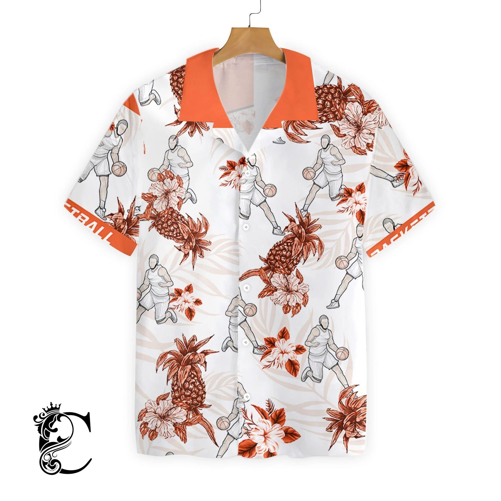 Basketball Pineapple Seamless Pattern Ez16 1912 Hawaiian Shirt