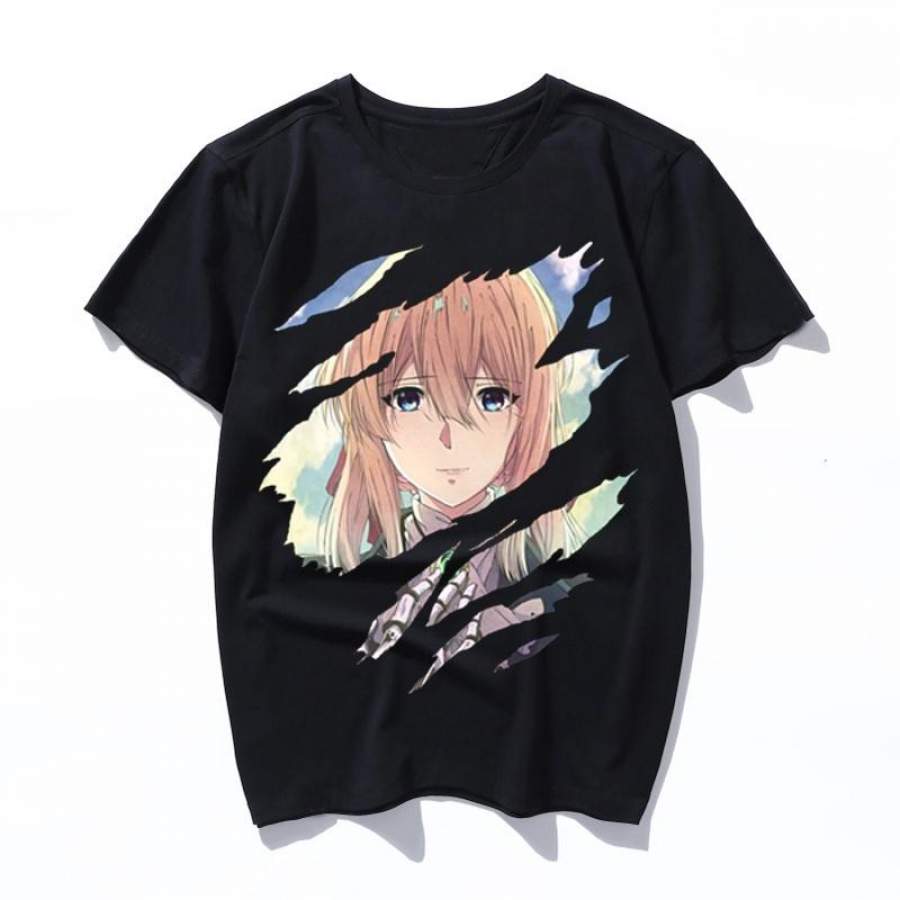 violet evergaren Anime 3d print funny t shirt Men Women fashion t-shirt game sexy kids Harajuku top tee homme tshirt