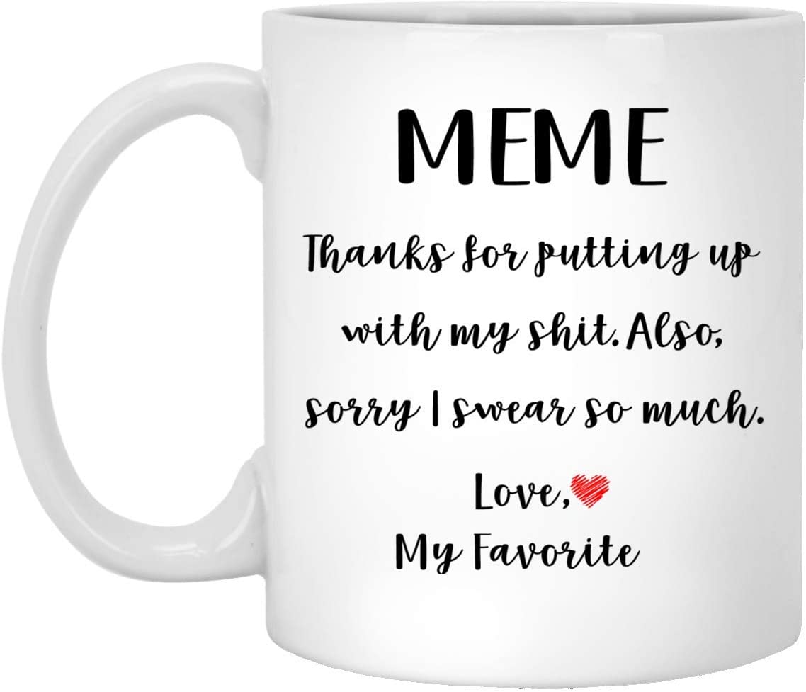 Meme Gifts From Daughter Son – Mothers Day Gifts For Meme Birthday Gifts – Funny Meme Coffee Mug Christmas Gift Ideas For Meme – White – 11Oz