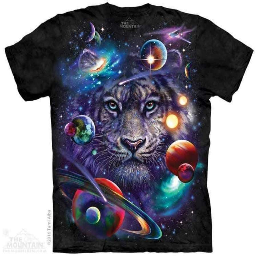 White Tiger Cosmos Adult T-Shirt