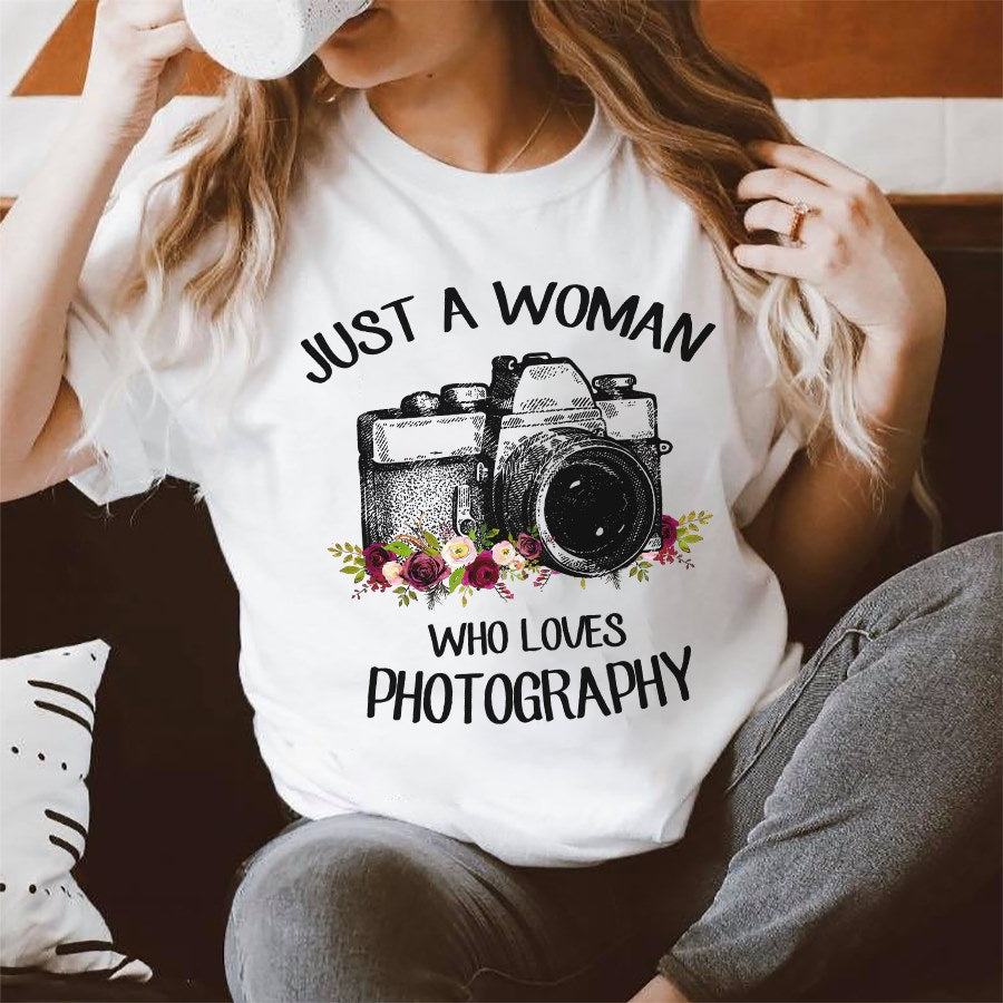 Just A Woman Who Loves Photography Gift Standard/Premium T-Shirt