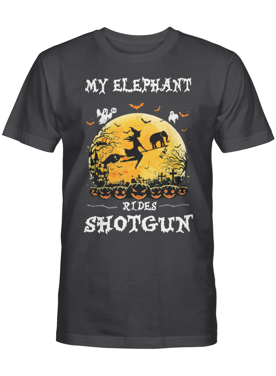 My Elephant Rides Shotgun – Elephant Tshirt