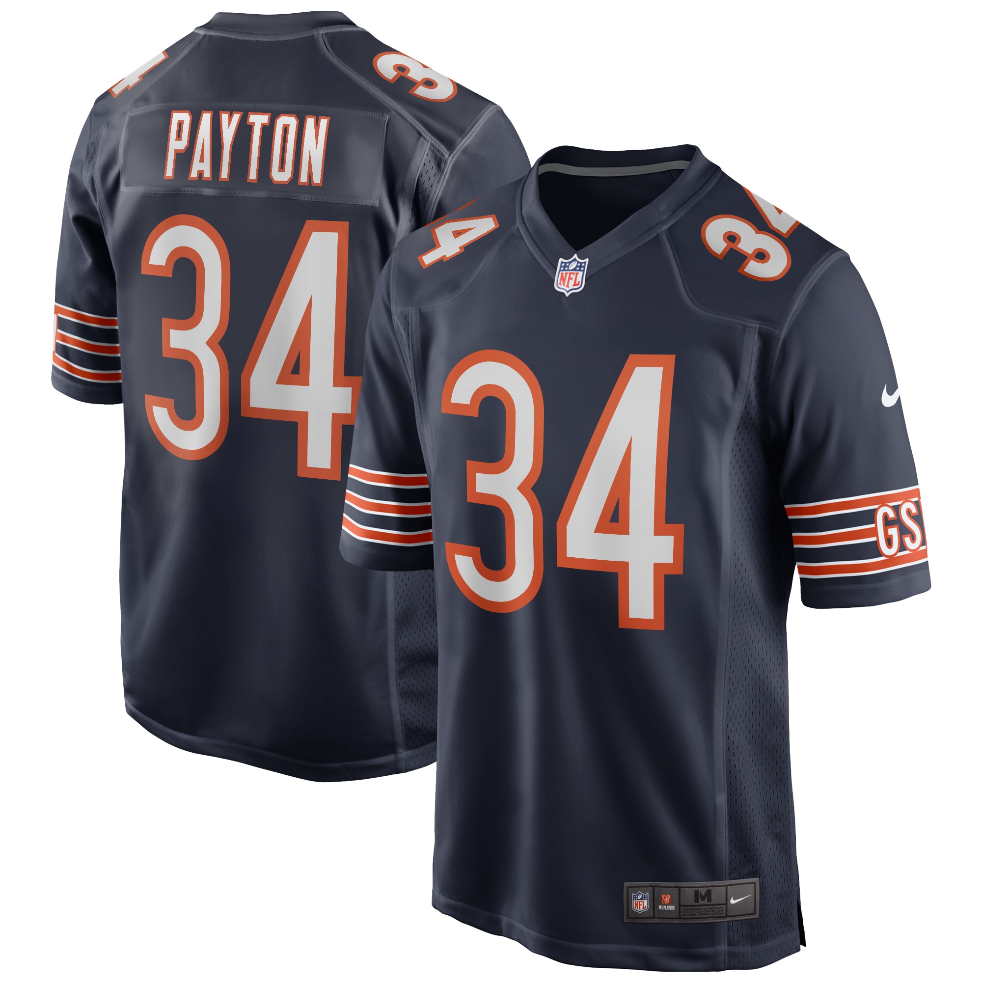 Men’s Chicago Bears Walter Payton Navy Game Retired Player Jersey