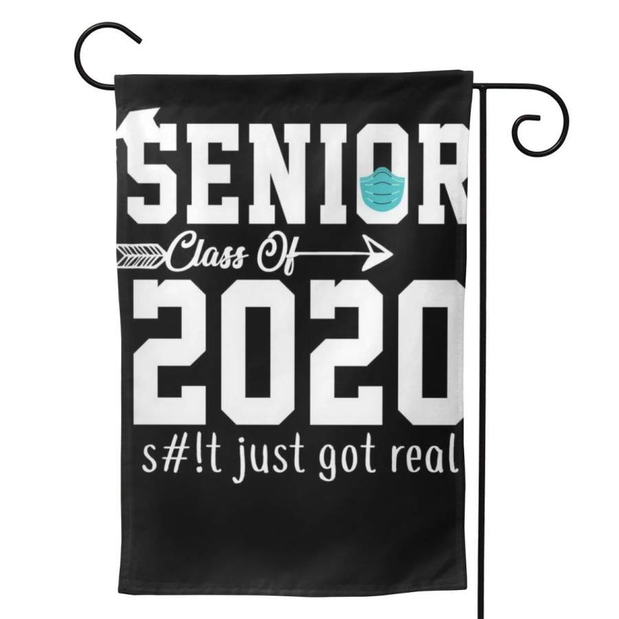 2 Pcs Garden Flag Senior Class Of 2020 Quarantine Just Got Real Horizontal Poster 12.5″x18″ -Mothers Day, Birthday Gifts for Mom, Dad, Wife, Husband, Daughters, Grandma, Friends