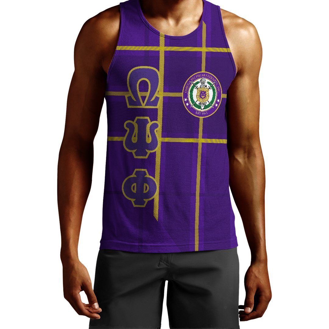 Wonderprint Tank Top Omega Psi Phi Burberr Style Men Tank Top