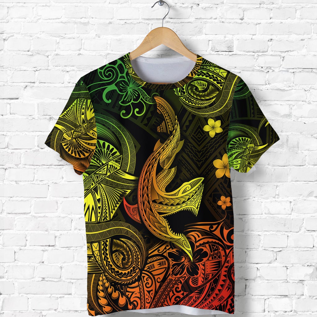 Hawaiian Angry Shark Polynesian T Shirt Unique Style Reggae Ha17799