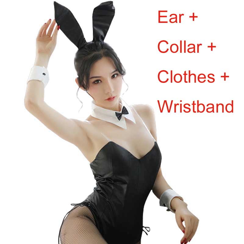 Seishun Buta Yarou wa Bunny Girl Senpai no Yume wo Minai Cosplay Halloween Costume for Girls Sexy Cute Bunny Faux Leather Rabbit alx