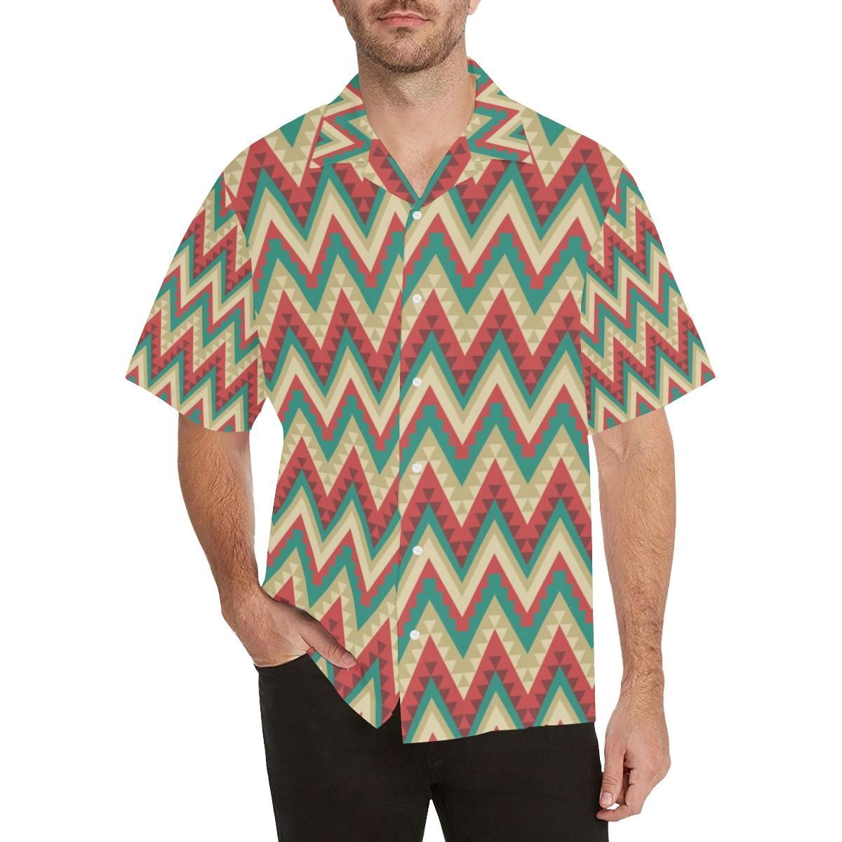 Zigzag Chevron Pattern Men’S All Over Print Hawaiian Shirt