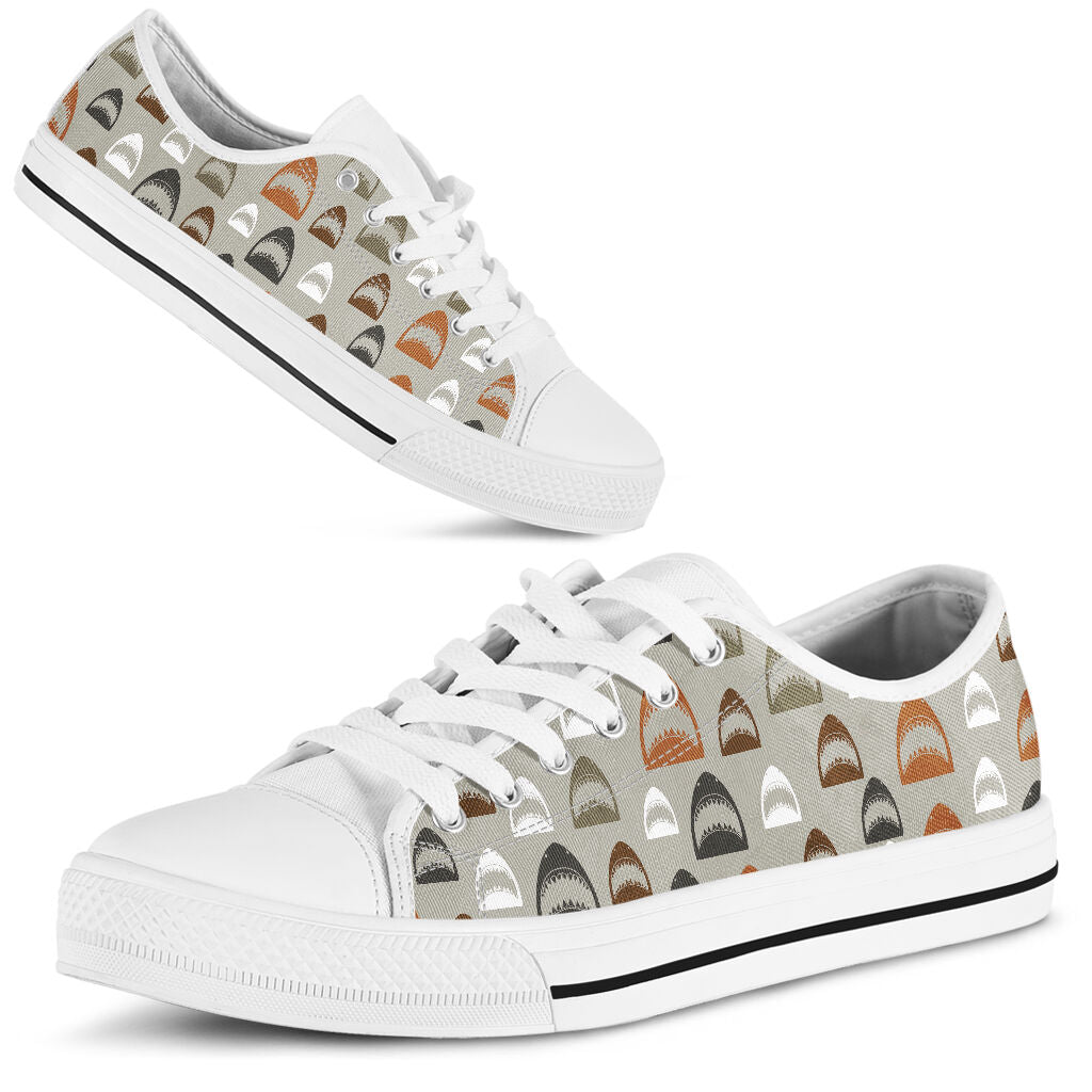 Shark Jaws Pattern Shark Low Top Shoes 0622