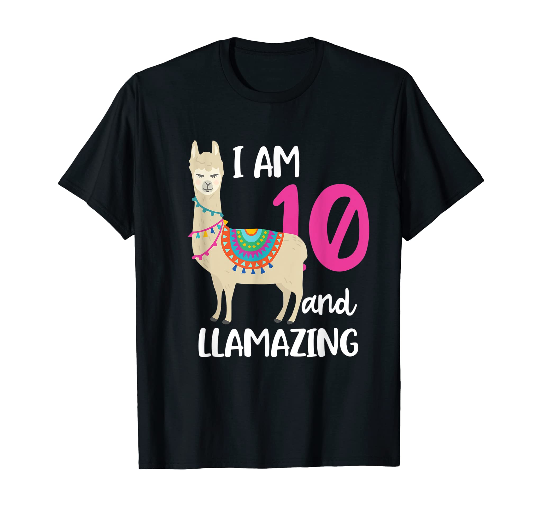 10th Birthday Llama I’m 10 Years Old and Llamazing T-Shirt