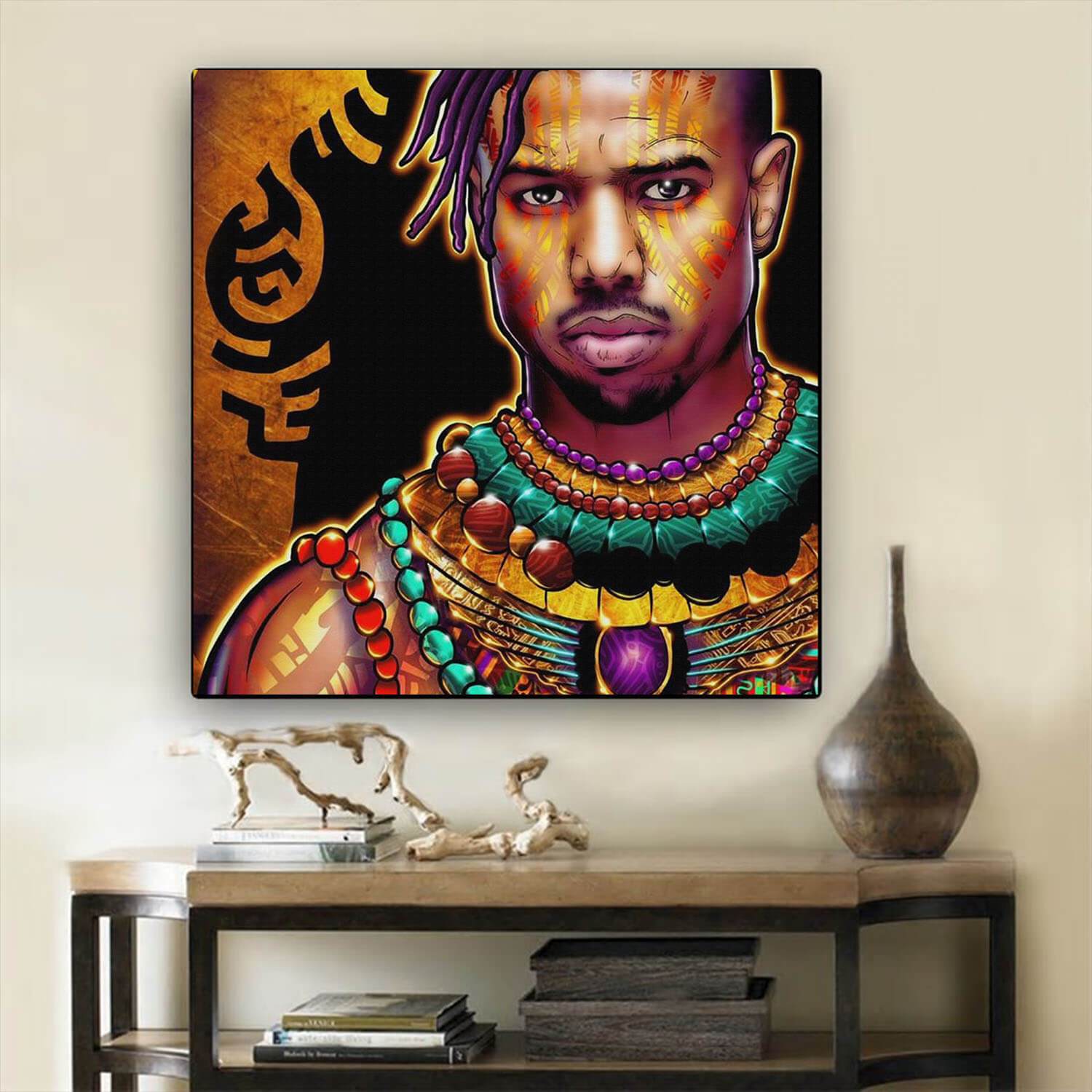 African Art Canvas African American Male Afrocentric Inspired Home Decor BPS9392