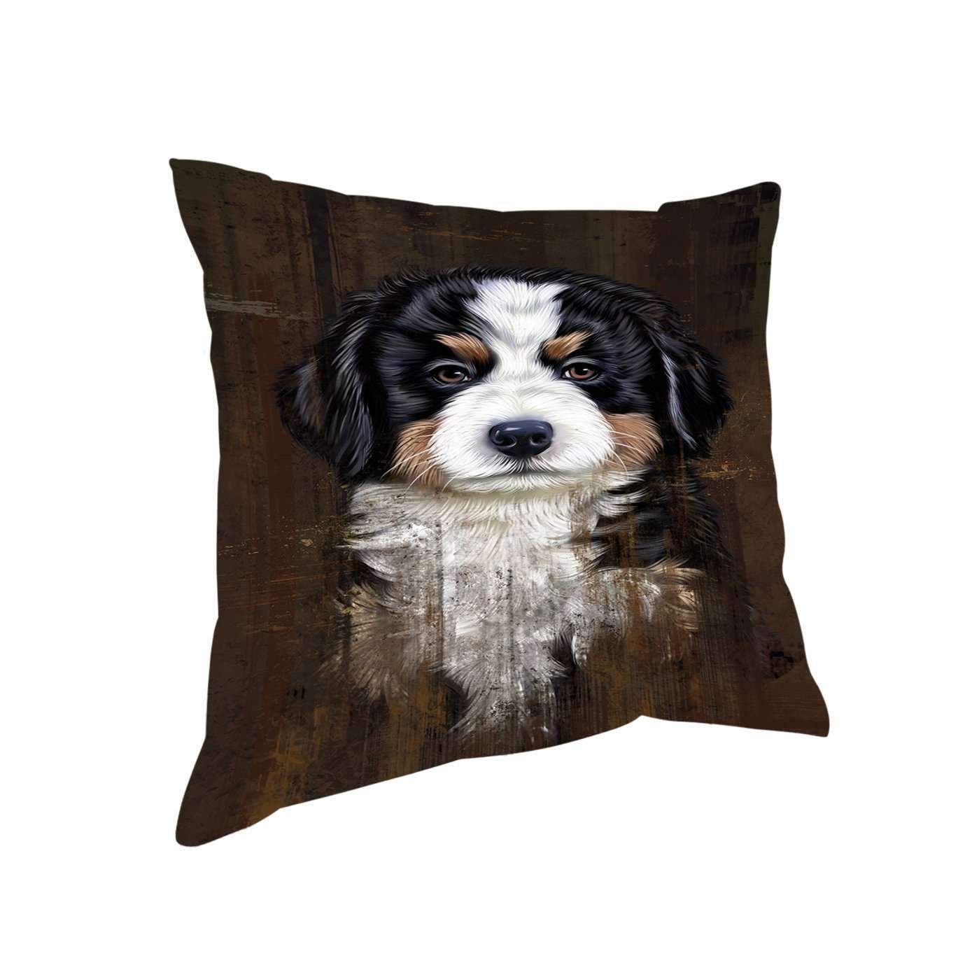 Rustic Bernese Mountain Puppy Pillow Pil48856