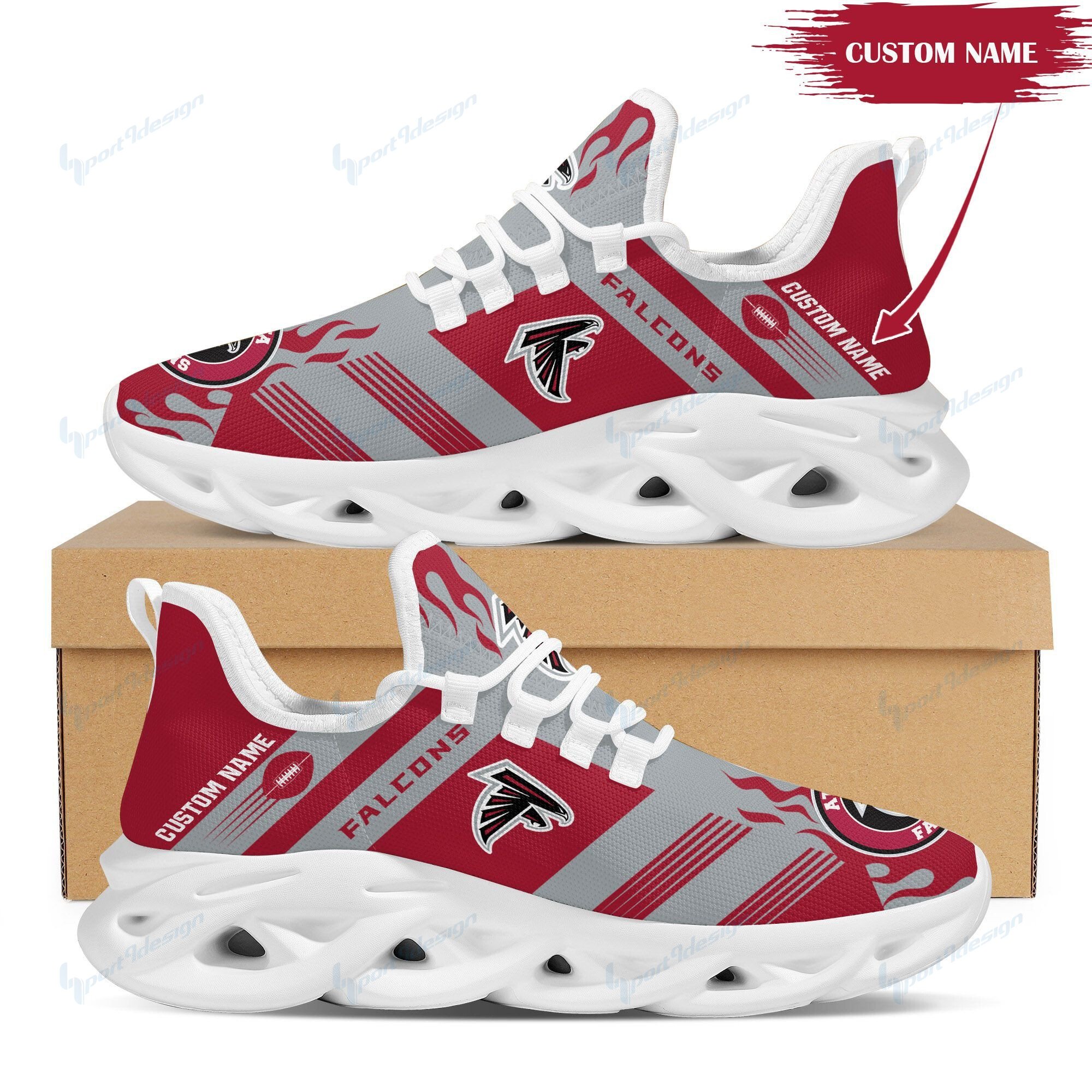 Atlanta Falcons Personalized Yezy Running Sneakers Bb569