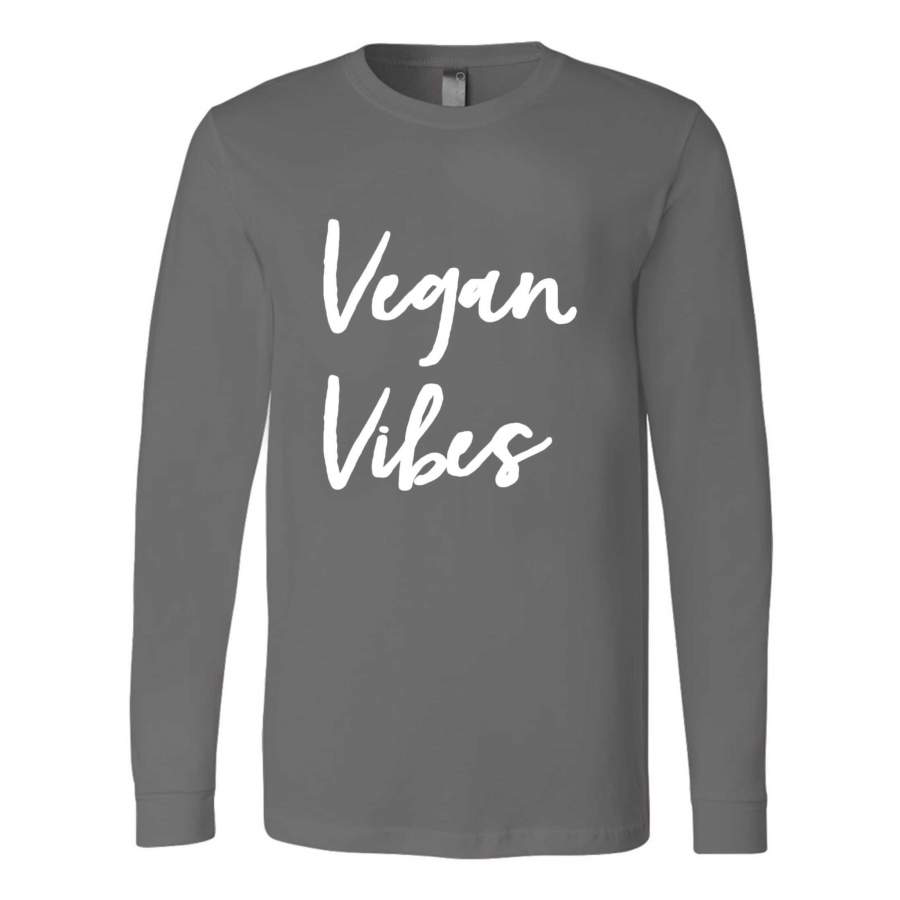 Vegan Vibes Hippie Plant Based Diet Animal Right Activist Vegetarian Long Sleeve T-Shirt