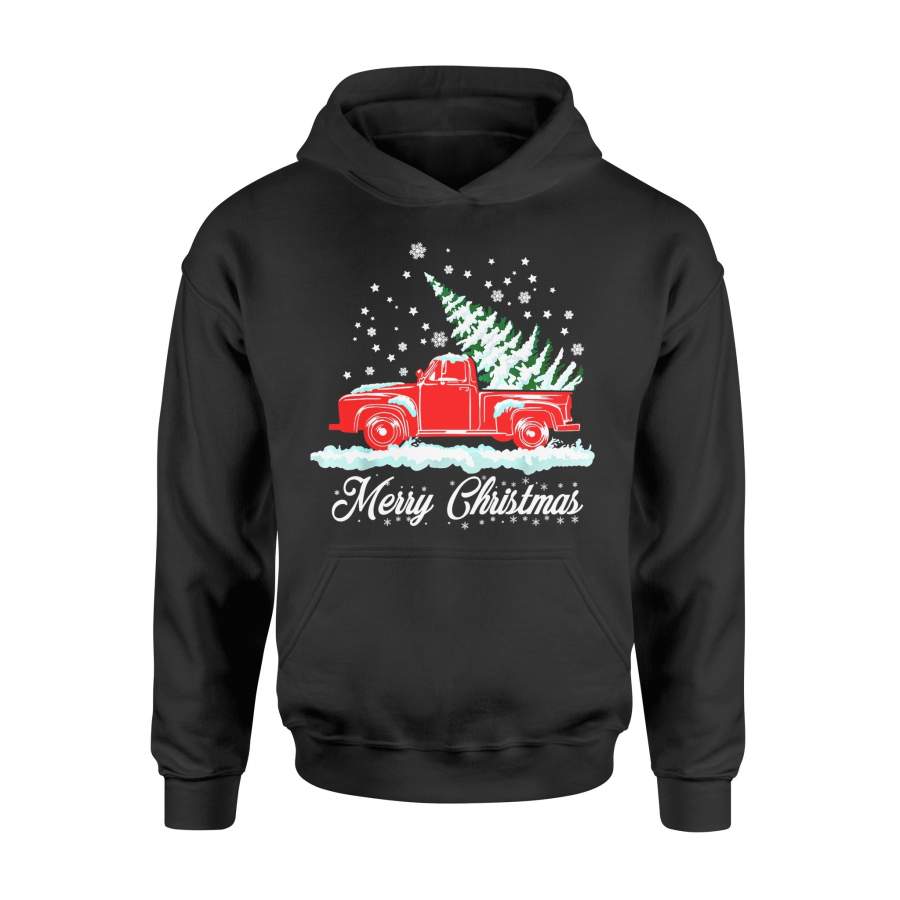 Christmas gift idea Classic Old Red Truck Classic Xmas Tree T-Shirt – Standard Hoodie