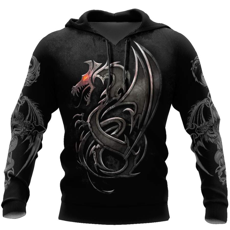 3D Armor Tattoo and Dungeon Dragon Hoodie HAC130102