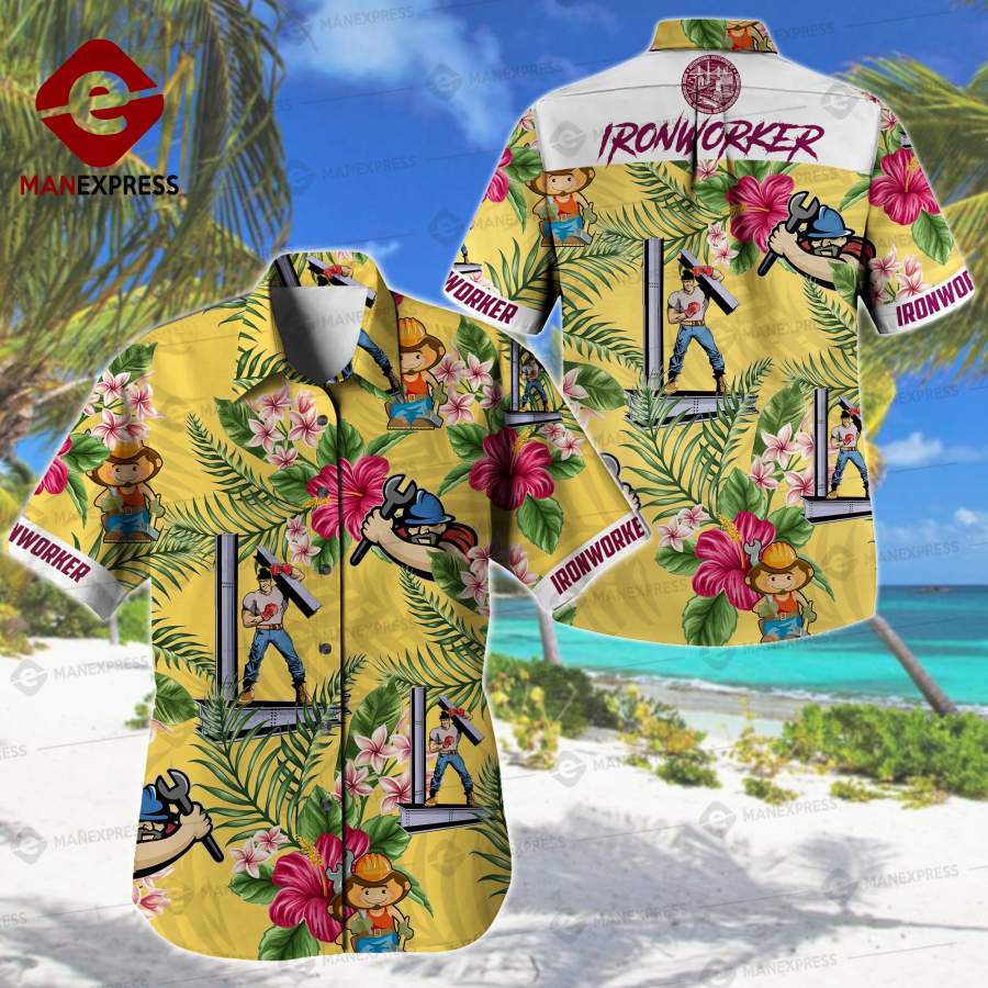 Ironworker Printed Hawaiian Shirt Ha83540