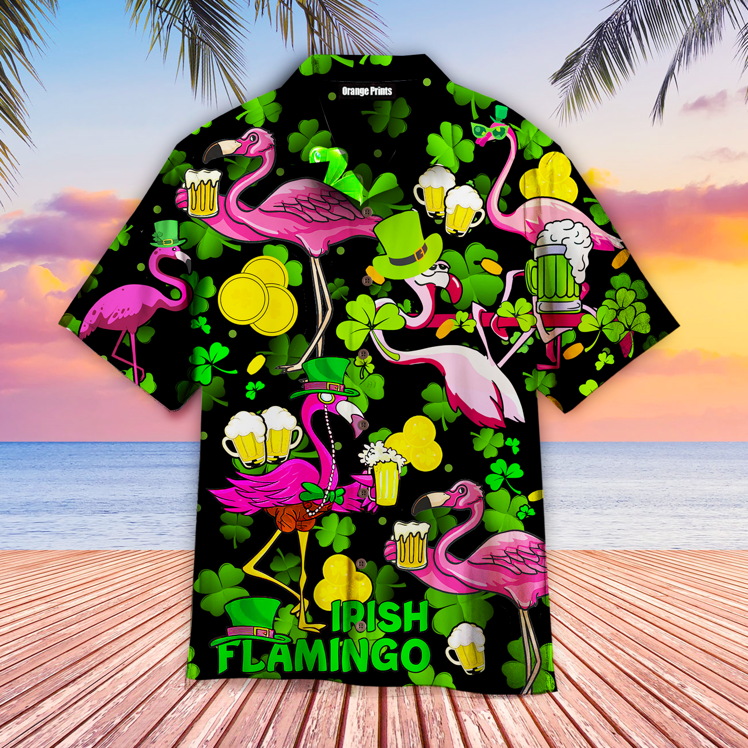 Pink Flamingo And Beer St Patricks Day Hawaii Shirt For Men Women Adult Ha30414