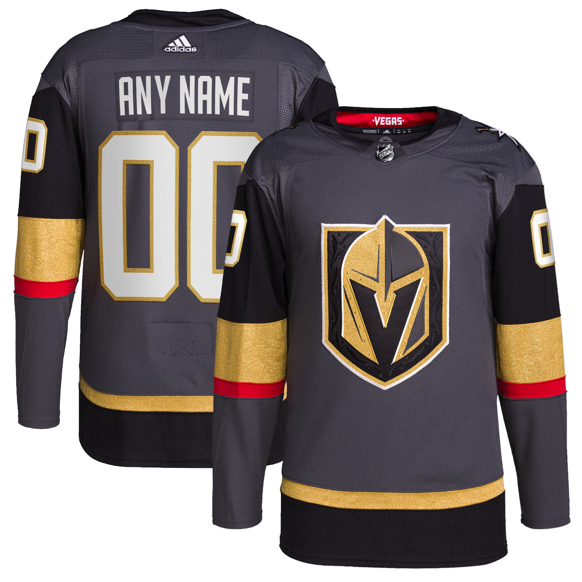 Men's Vegas Golden Knights adidas Gray Alternate Authentic Pro Custom Jersey