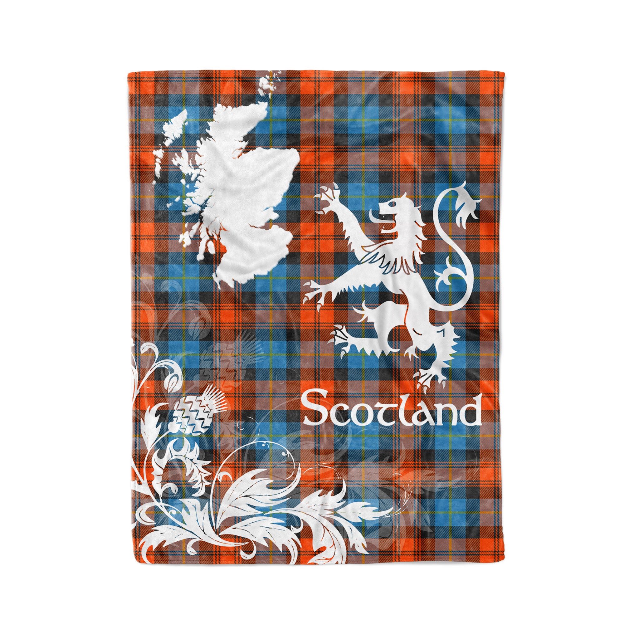 Tartan Plaid Fleece Blanket Tartan Blanket Thistle And Lion Scottish Clan Maclachlan Ancient Plaid Blanket