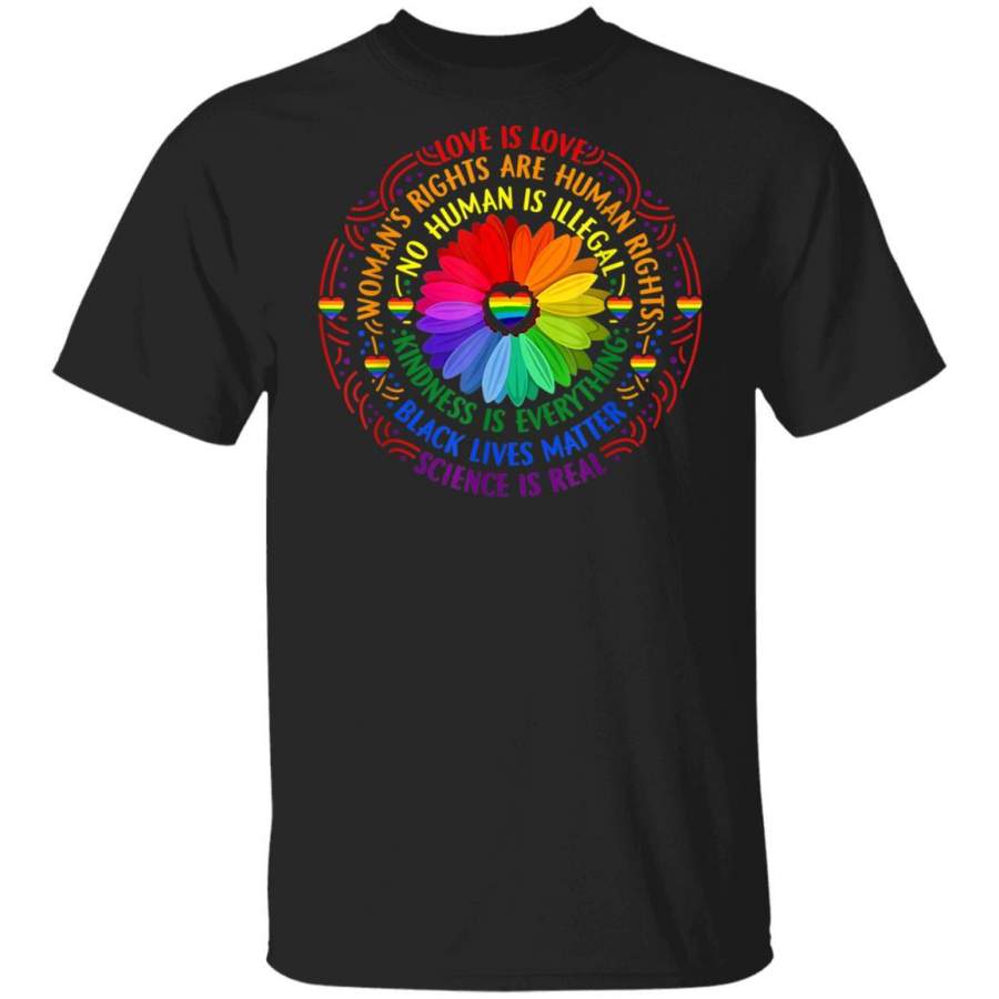 Rainbow Black Lives Matter Science LGBT Pride Flower Men T-Shirt