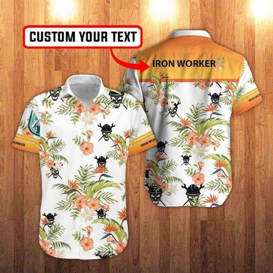 Simple Ironworker Tropical Custom Name Hawaii Shirt For Men Women Ha43863