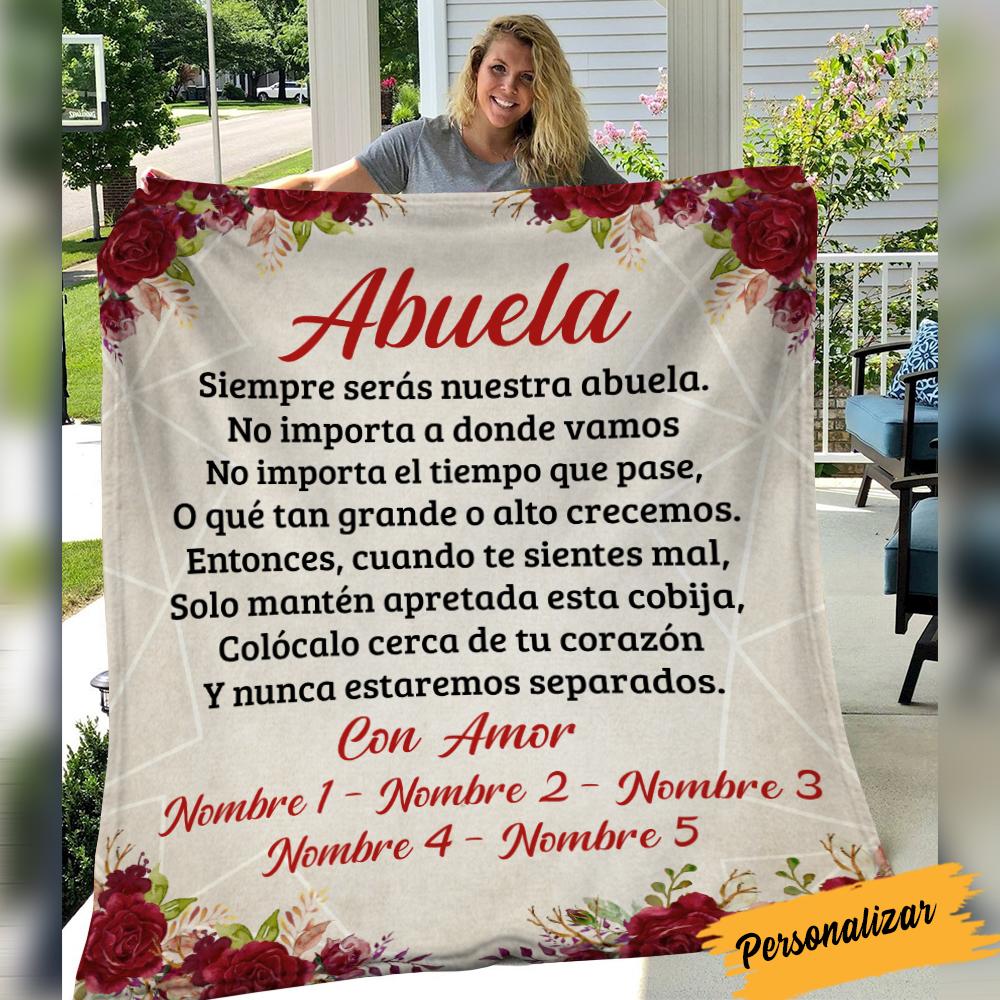 [Personalized Name] Spanish Mamá Abuela Mom Grandma Fleece Blanket, Sherpa Blanket, Gift For Parent, Family Member, Friends Gift, Christmas Gift, Home Decor, Home Living