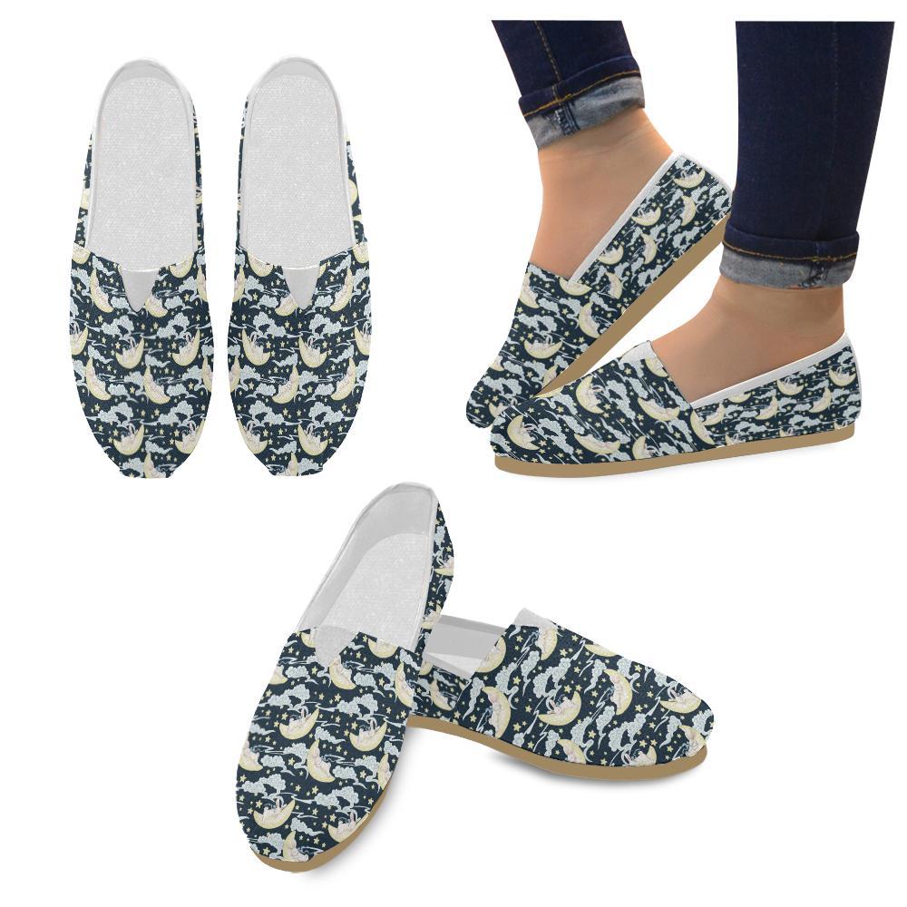 Rabbit Sleeping Pattern Print Design Rb08 Women Casual Shoes