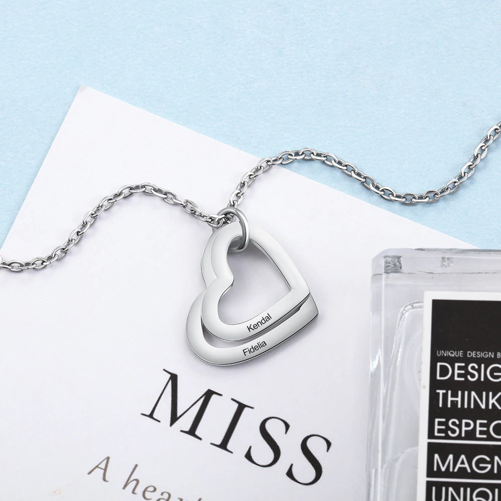 Personalized Family Names Heart Mothers Day Necklace Mom Jewelry Gift For Mom Grandma Wife Ht