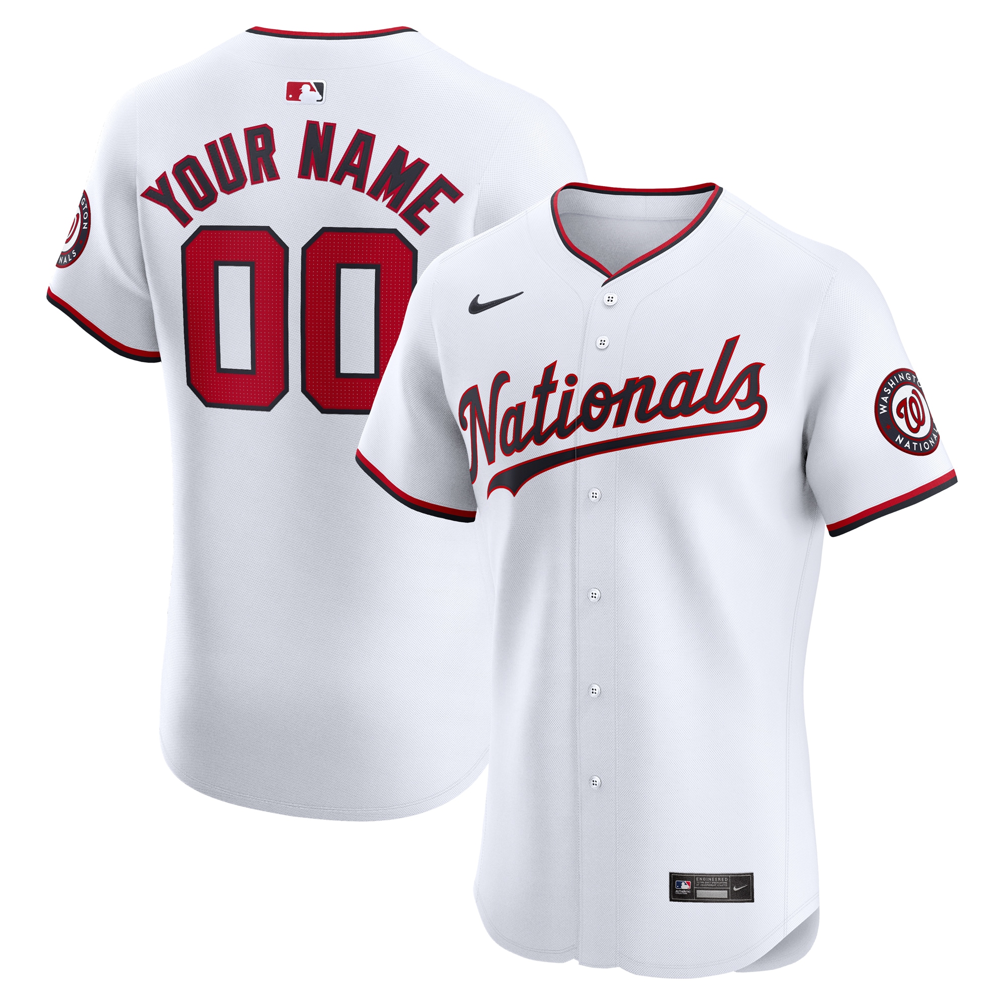 Washington Nationals Home Elite Custom Jersey – White