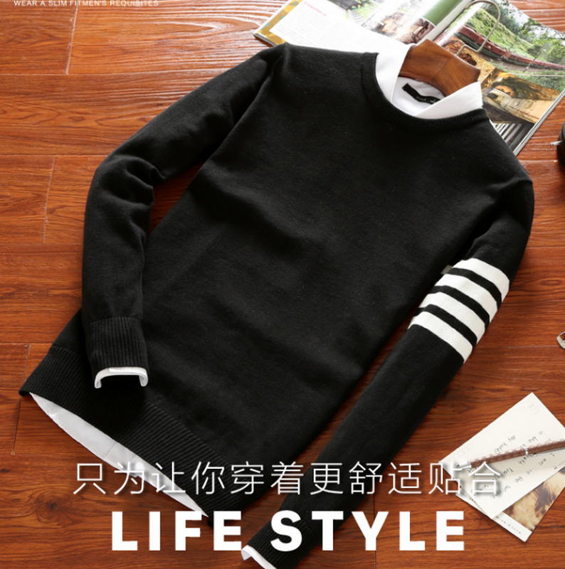 2021 Sweaters Men New Fashion Casual O-Neck Slim Cotton Knit Quality And Pullovers Brand Clothing Size M-3XL alx