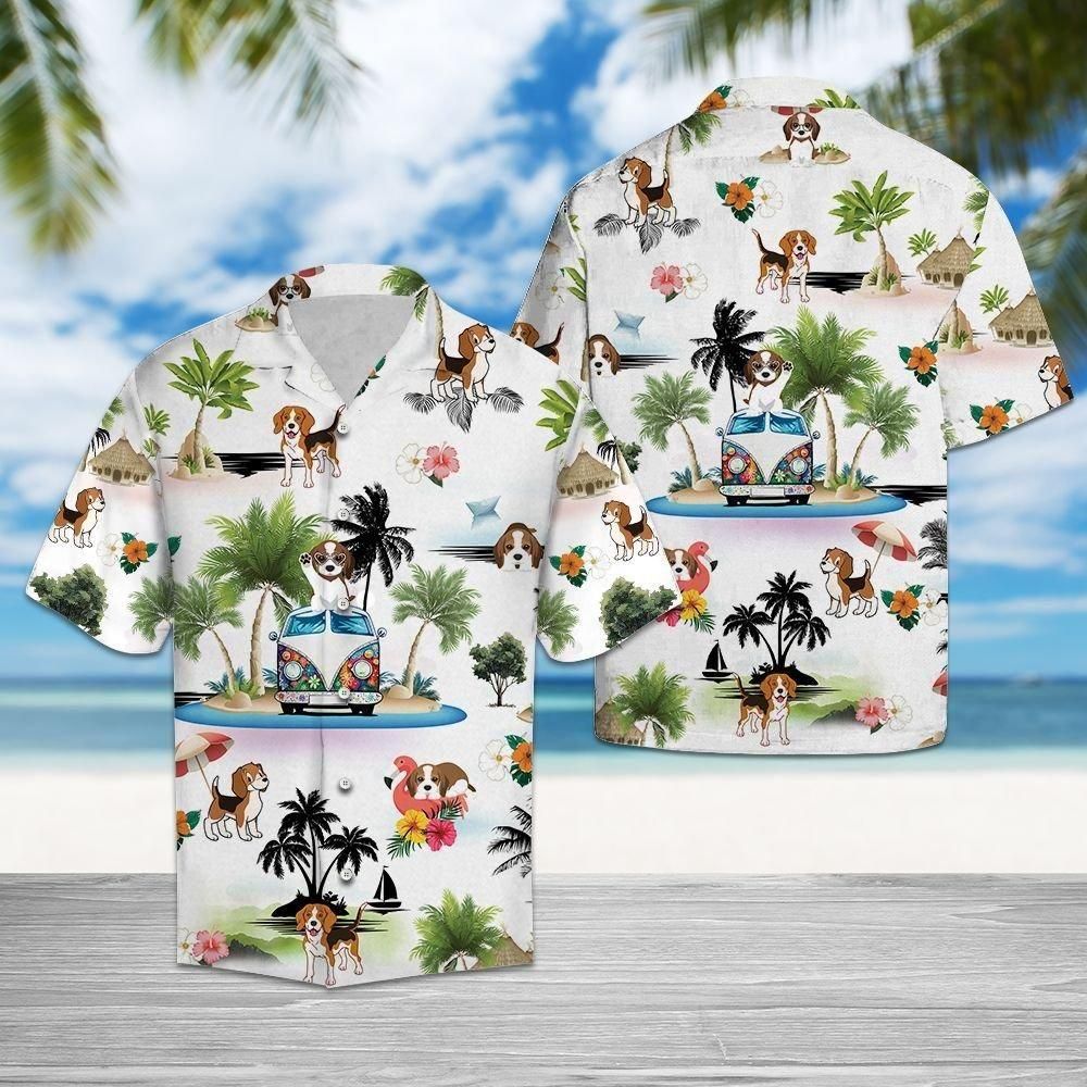 Beagle Vacation Aloha Hawaiian Shirt Colorful Short Sleeve Summer Beach Casual Shirt For Men And Women