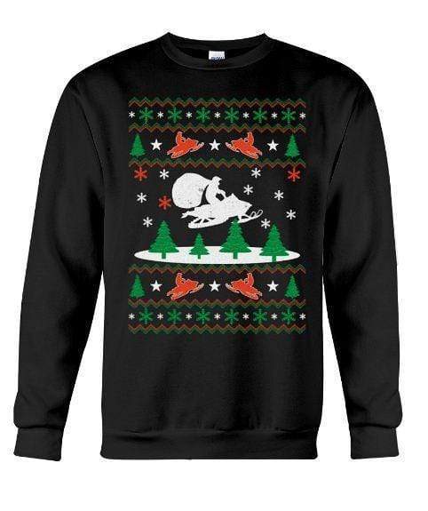 Braap Snowmobile With Sack – Unisex – Sizes Small to 5XL Ugly Christmas Sweater