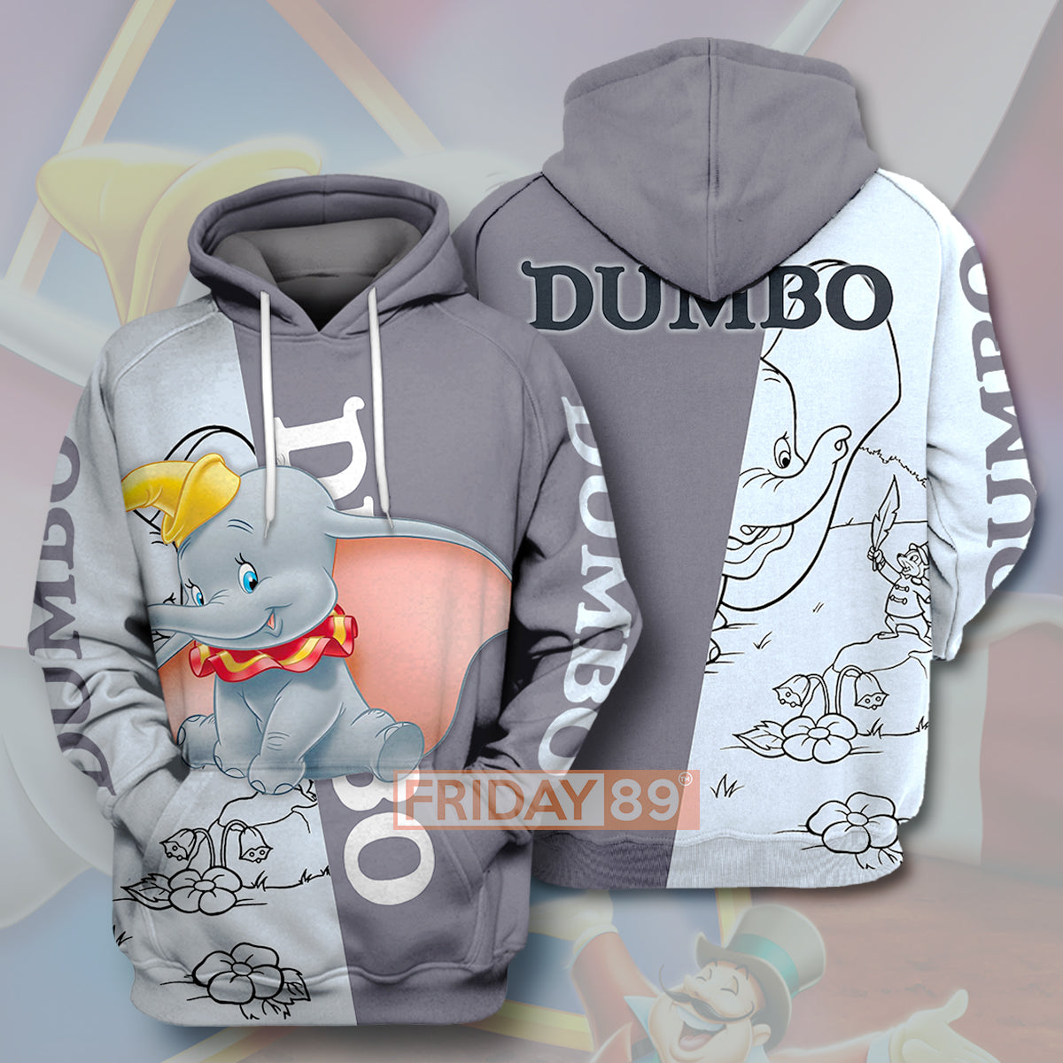 Unifinz Dn T-Shirt Great Dumbo Big Ears Elephant T-Shirt Cute Awesome Dn Dumbo Hoodie Sweater 2022