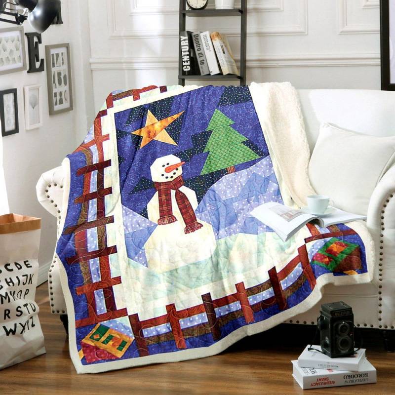 Snowman CG2111138TT Sherpa Fleece Blanket | anoidy