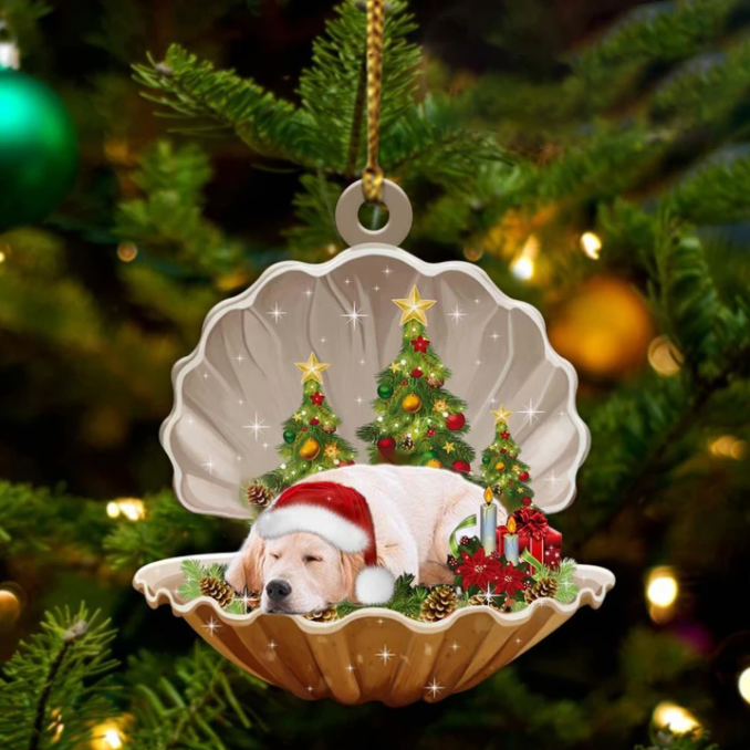 Golden Retriever3-Sleeping Pearl In Christmas Two Sided Ornament