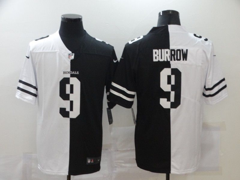 Cincinnati Bengals Joe Burrow #9 NFL 2020 Black And White Jersey