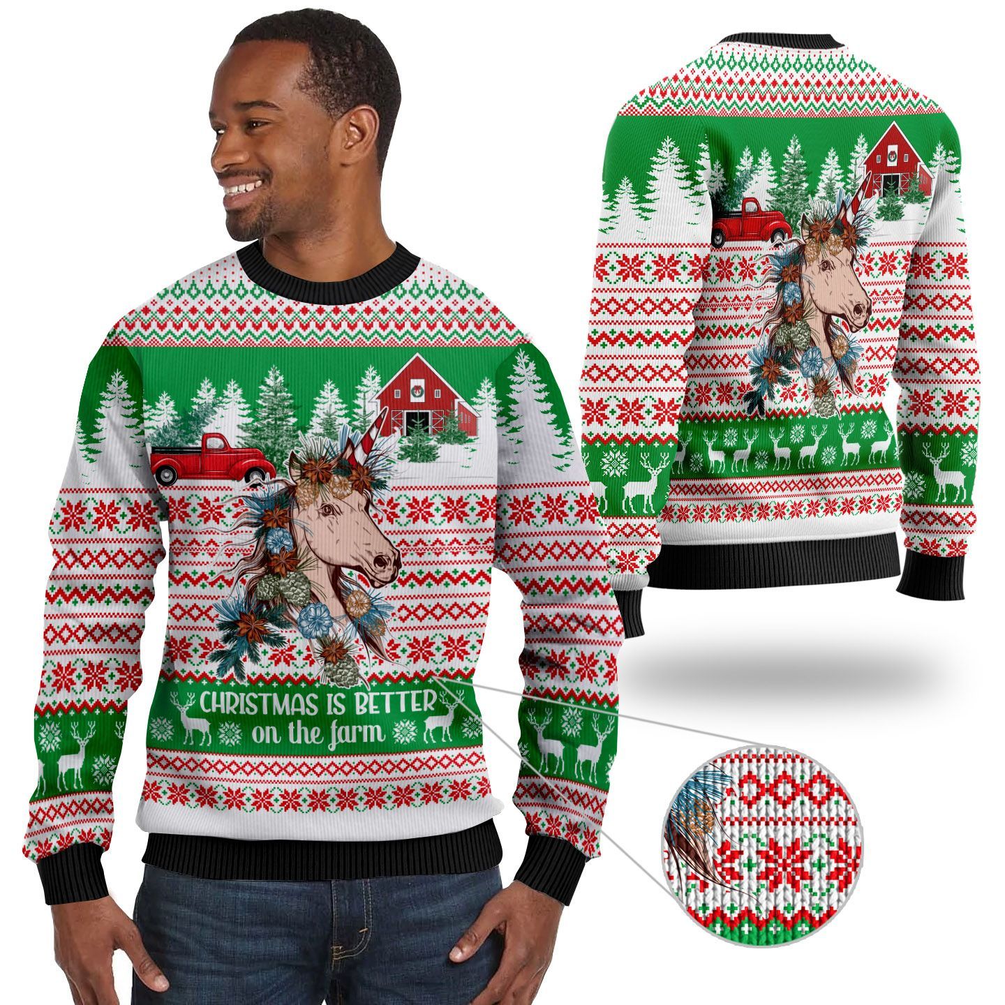 Horse Christmas Is Better On The Farm Sweater For Farmers On Christmas Days