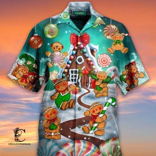 Beach Shirt Happy Cookie With Christmas Hawaiian Shirts- Chillicothemall